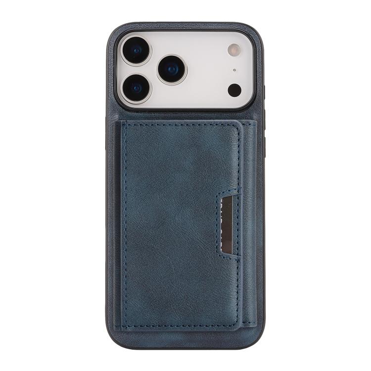 For iPhone 17 Pro Max Kalebol Strong Magnetic MagSafe Tri-Fold Wallet Leather Phone Case(Blue) by Kalebol