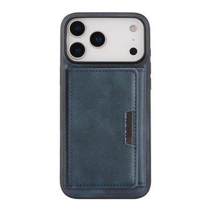 For iPhone 17 Pro Max Kalebol Strong Magnetic MagSafe Tri-Fold Wallet Leather Phone Case(Blue) by Kalebol