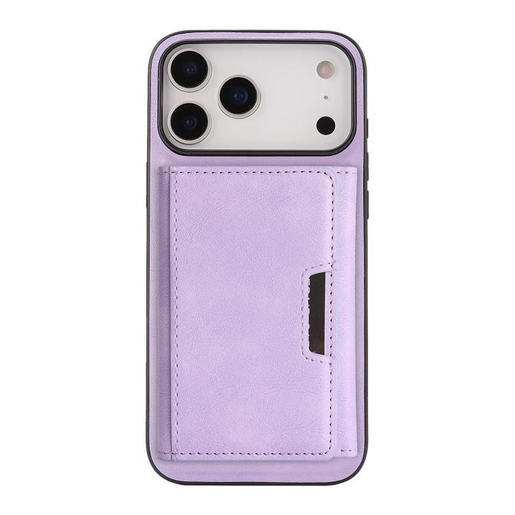 For iPhone 17 Pro Max Kalebol Strong Magnetic MagSafe Tri-Fold Wallet Leather Phone Case(Purple) by Kalebol