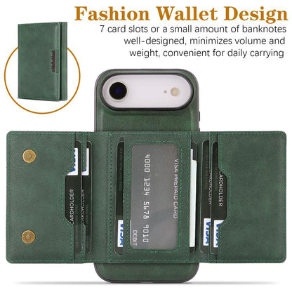 For iPhone Air Kalebol Strong Magnetic MagSafe Tri-Fold Wallet Leather Phone Case(Green) by Kalebol