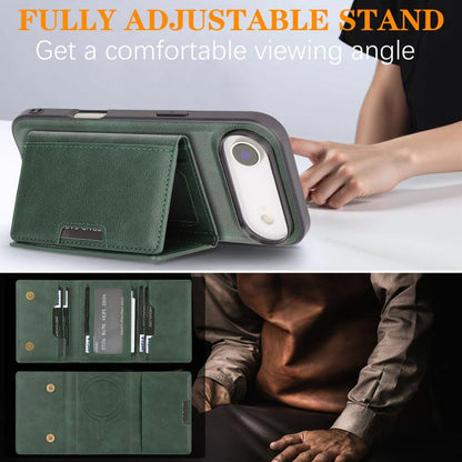 For iPhone Air Kalebol Strong Magnetic MagSafe Tri-Fold Wallet Leather Phone Case(Green) by Kalebol