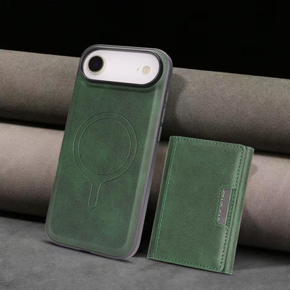 For iPhone Air Kalebol Strong Magnetic MagSafe Tri-Fold Wallet Leather Phone Case(Green) by Kalebol