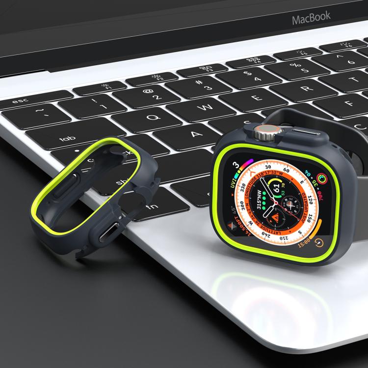 For Apple Watch Ultra 3 / 2 / 1 49mm Two-Color Half Wrap PC Protective Case(Yellow) by bashfashion