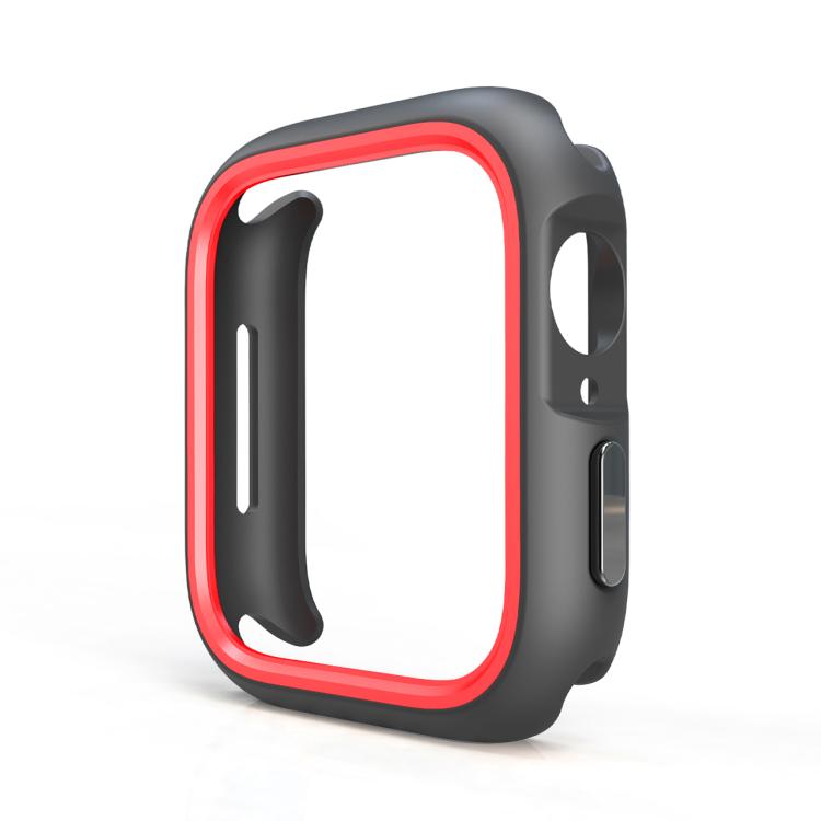 For Apple Watch Series 6 / 5 / 4 / SE 3 / SE 2 / SE 1 44mm / 9 / 8 / 7 45mm Two-Color Half Wrap PC Protective Case(Red) by bashfashion