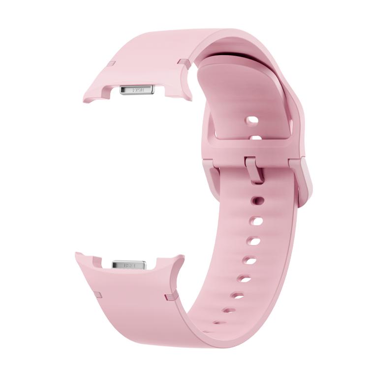 For Samsung Galaxy Watch8 / Watch8 Classic Solid Color Stitched Silicone Watch Band, Size:S(Light Pink) by bashfashion