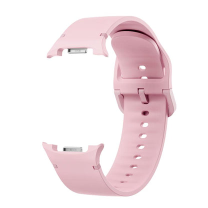 For Samsung Galaxy Watch8 / Watch8 Classic Solid Color Stitched Silicone Watch Band, Size:S(Light Pink) by bashfashion