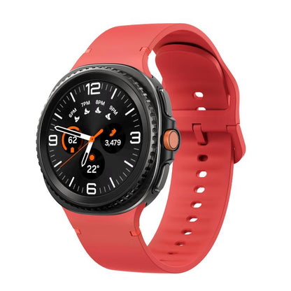 For Samsung Galaxy Watch8 / Watch8 Classic Solid Color Stitched Silicone Watch Band, Size:S(Red) by bashfashion