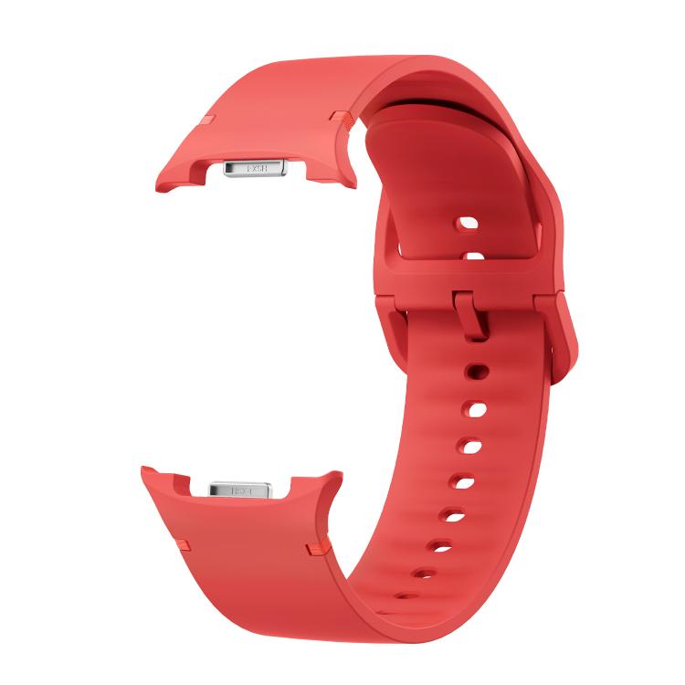 For Samsung Galaxy Watch8 / Watch8 Classic Solid Color Stitched Silicone Watch Band, Size:S(Red) by bashfashion