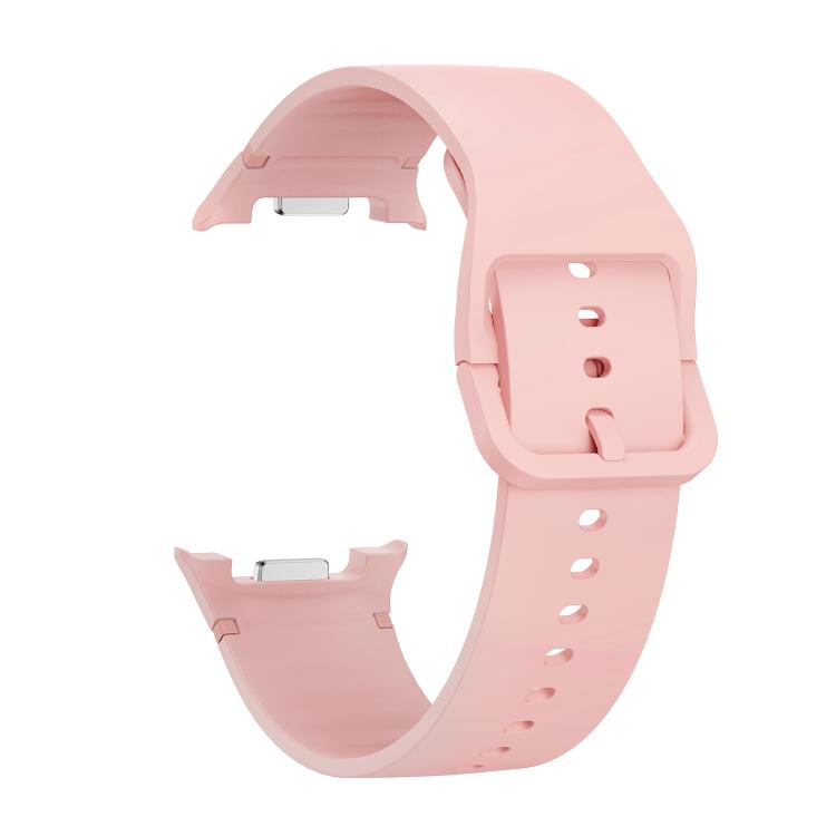 For Samsung Galaxy Watch8 / Watch8 Classic Solid Color Stitched Silicone Watch Band, Size:M(Pink) by bashfashion