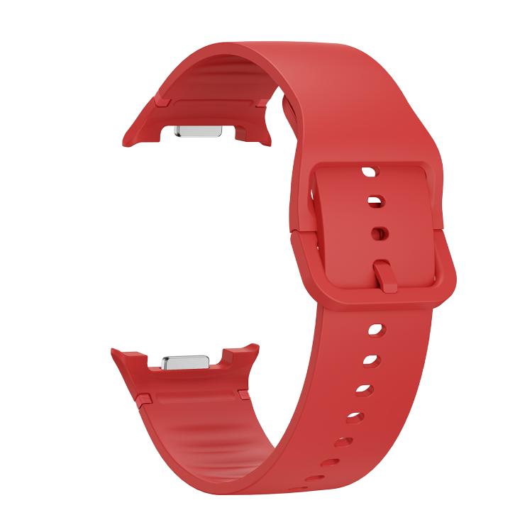 For Samsung Galaxy Watch8 / Watch8 Classic Solid Color Stitched Silicone Watch Band, Size:M(Red) by bashfashion