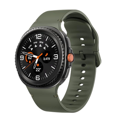 For Samsung Galaxy Watch8 / Watch8 Classic Solid Color Stitched Silicone Watch Band, Size:M(Army Green) by bashfashion