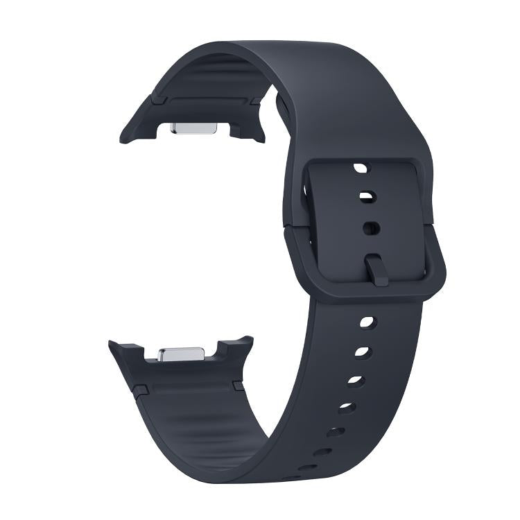 For Samsung Galaxy Watch8 / Watch8 Classic Solid Color Stitched Silicone Watch Band, Size:M(Dark Gray) by bashfashion