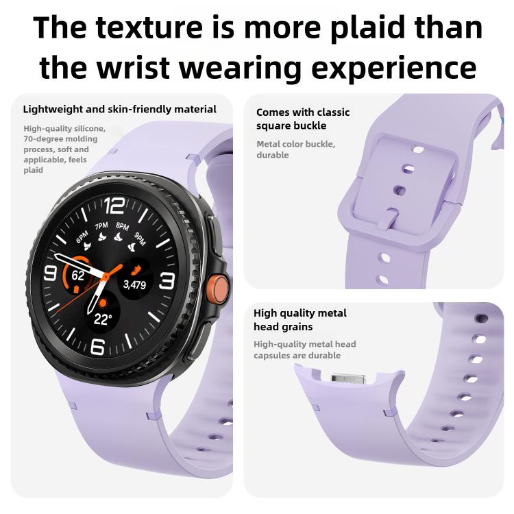 For Samsung Galaxy Watch8 / Watch8 Classic Solid Color Stitched Silicone Watch Band, Size:M(Dark Gray) by bashfashion