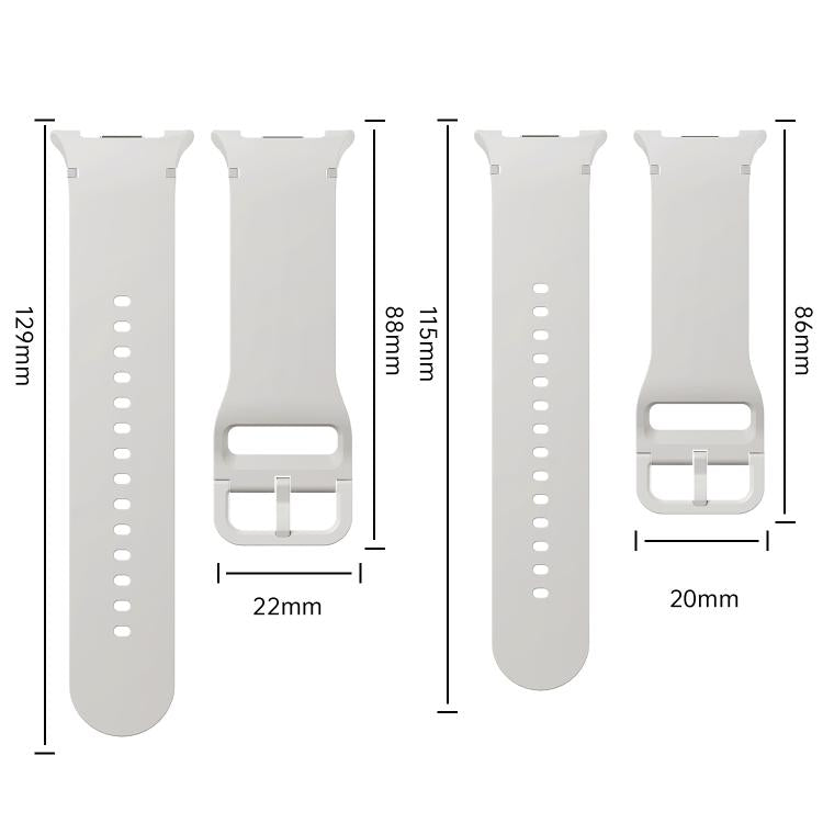 For Samsung Galaxy Watch8 / Watch8 Classic Solid Color Stitched Silicone Watch Band, Size:S(Lime White) by bashfashion