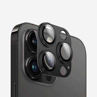 For iPhone 14 Pro Kalebol Precise Alignment Stepped Eagle Eye Metal Lens Film(Black) by Kalebol
