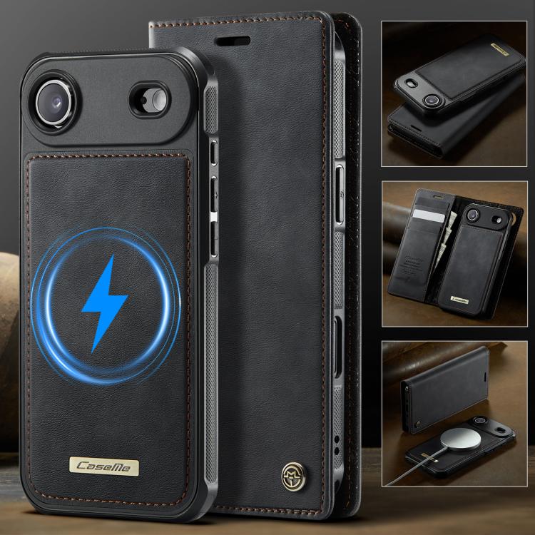 For iPhone Air CaseMe C49 MagSafe RFID Blocking Detachable Wallet Leather Phone Case(Black) by CaseMe