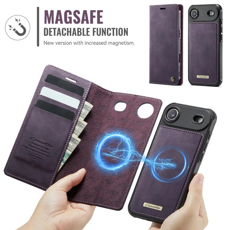 For iPhone Air CaseMe C49 MagSafe RFID Blocking Detachable Wallet Leather Phone Case(Purple) by CaseMe