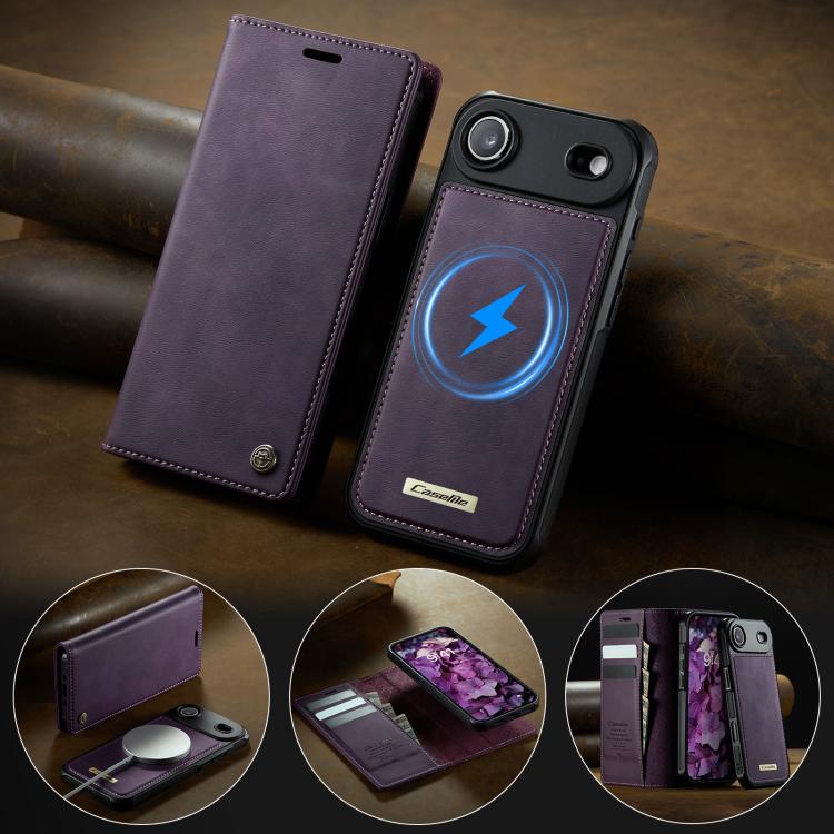 For iPhone Air CaseMe C49 MagSafe RFID Blocking Detachable Wallet Leather Phone Case(Purple) by CaseMe