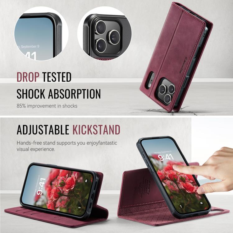 For iPhone 17 Pro Max CaseMe C49 MagSafe RFID Blocking Detachable Wallet Leather Phone Case(Red) by CaseMe