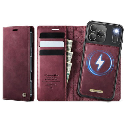 For iPhone 17 Pro CaseMe C49 MagSafe RFID Blocking Detachable Wallet Leather Phone Case(Red) by CaseMe