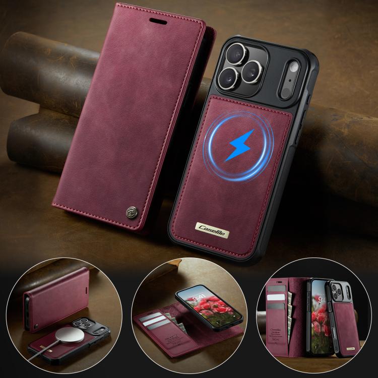For iPhone 17 Pro CaseMe C49 MagSafe RFID Blocking Detachable Wallet Leather Phone Case(Red) by CaseMe
