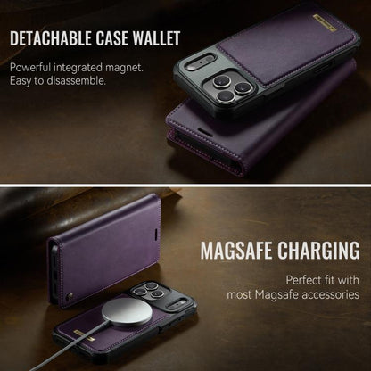 For iPhone 17 Pro CaseMe C49 MagSafe RFID Blocking Detachable Wallet Leather Phone Case(Purple) by CaseMe