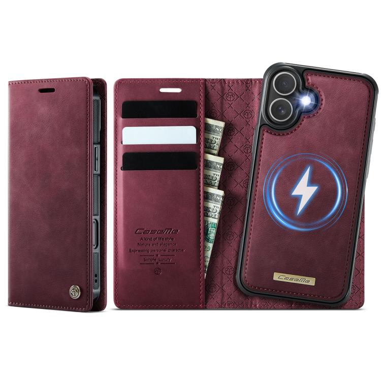 For iPhone 17 CaseMe C49 MagSafe RFID Blocking Detachable Wallet Leather Phone Case(Red) by CaseMe