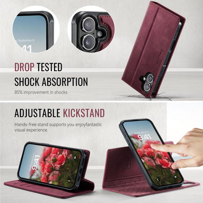 For iPhone 17 CaseMe C49 MagSafe RFID Blocking Detachable Wallet Leather Phone Case(Red) by CaseMe