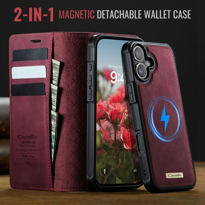 For iPhone 17 CaseMe C49 MagSafe RFID Blocking Detachable Wallet Leather Phone Case(Red) by CaseMe