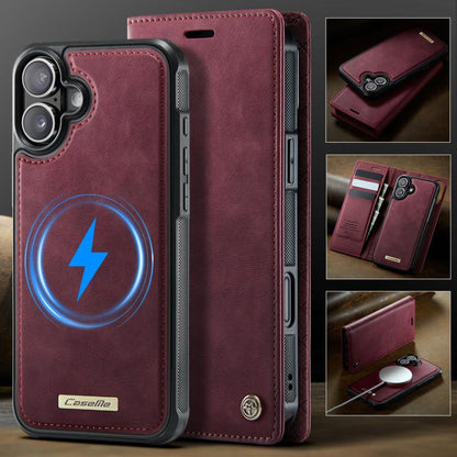 For iPhone 17 CaseMe C49 MagSafe RFID Blocking Detachable Wallet Leather Phone Case(Red) by CaseMe