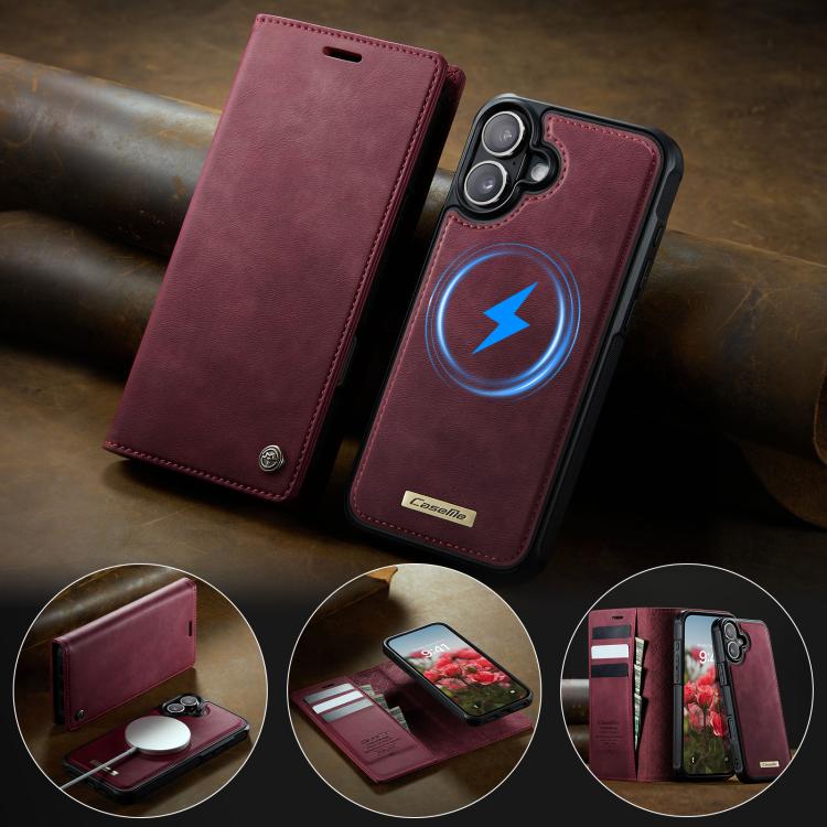 For iPhone 17 CaseMe C49 MagSafe RFID Blocking Detachable Wallet Leather Phone Case(Red) by CaseMe