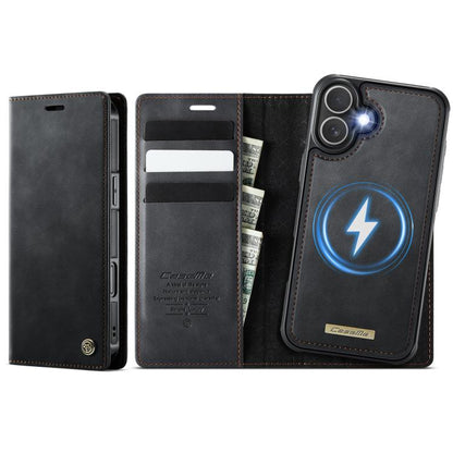 For iPhone 17 CaseMe C49 MagSafe RFID Blocking Detachable Wallet Leather Phone Case(Black) by CaseMe