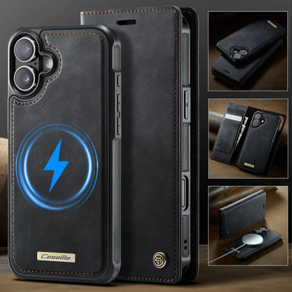 For iPhone 17 CaseMe C49 MagSafe RFID Blocking Detachable Wallet Leather Phone Case(Black) by CaseMe