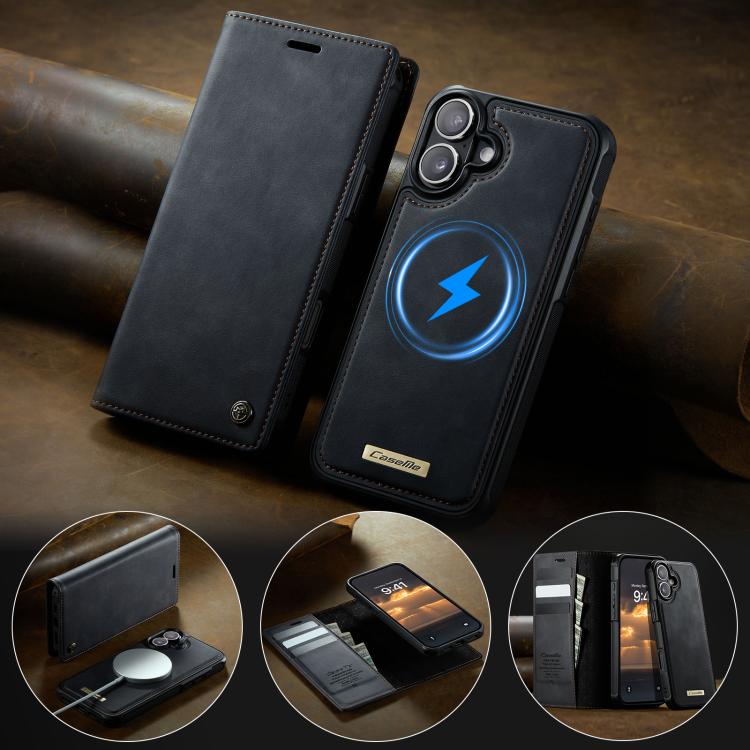 For iPhone 17 CaseMe C49 MagSafe RFID Blocking Detachable Wallet Leather Phone Case(Black) by CaseMe