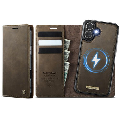 For iPhone 17 CaseMe C49 MagSafe RFID Blocking Detachable Wallet Leather Phone Case(Coffee) by CaseMe