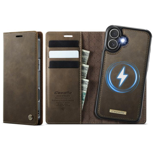 For iPhone 17 CaseMe C49 MagSafe RFID Blocking Detachable Wallet Leather Phone Case(Coffee) by CaseMe