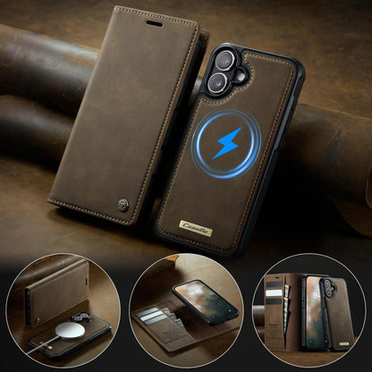 For iPhone 17 CaseMe C49 MagSafe RFID Blocking Detachable Wallet Leather Phone Case(Coffee) by CaseMe