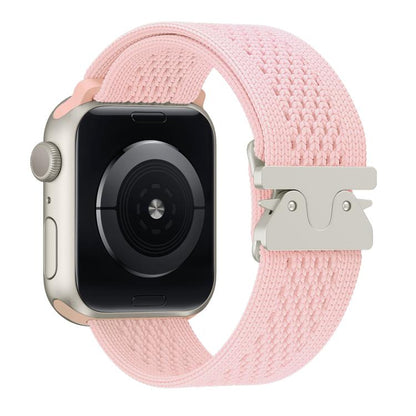 For Apple Watch 46mm / 49mm / 45mm / 44mm Parachute Buckle Knitted Nylon Watch Band(Pink) by bashfashion