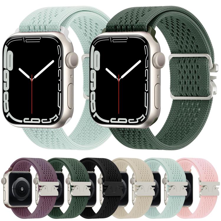For Apple Watch 46mm / 49mm / 45mm / 44mm Parachute Buckle Knitted Nylon Watch Band(Pink) by bashfashion
