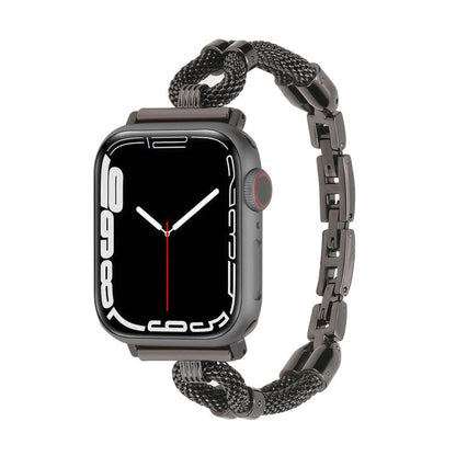 For Apple Watch 46mm / 49mm / 45mm / 44mm Copper Chain Metal Watch Band(Black) by bashfashion