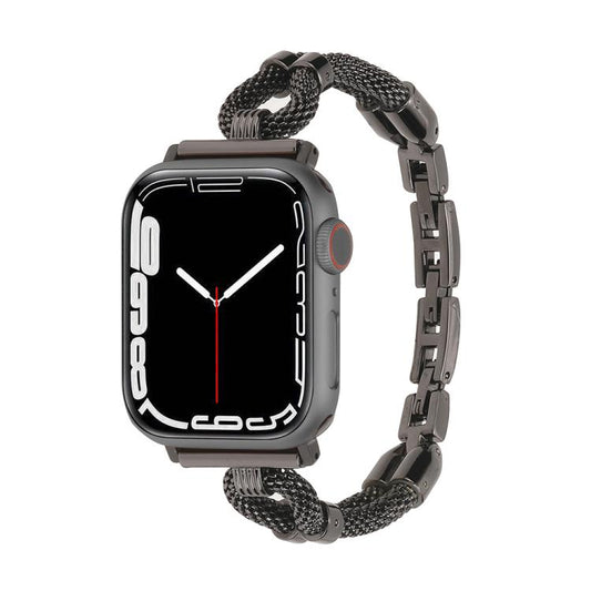 For Apple Watch 46mm / 49mm / 45mm / 44mm Copper Chain Metal Watch Band(Black) by bashfashion
