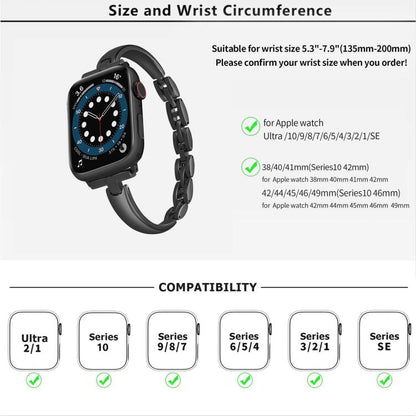 For Apple Watch 46mm / 49mm / 45mm / 44mm Metal Bracelets Zinc Alloy Watch Band(Black) by bashfashion