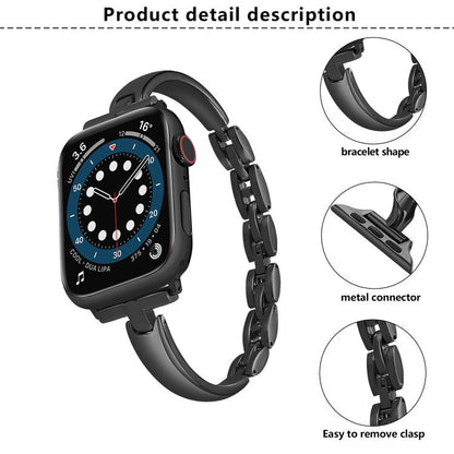 For Apple Watch 46mm / 49mm / 45mm / 44mm Metal Bracelets Zinc Alloy Watch Band(Black) by bashfashion