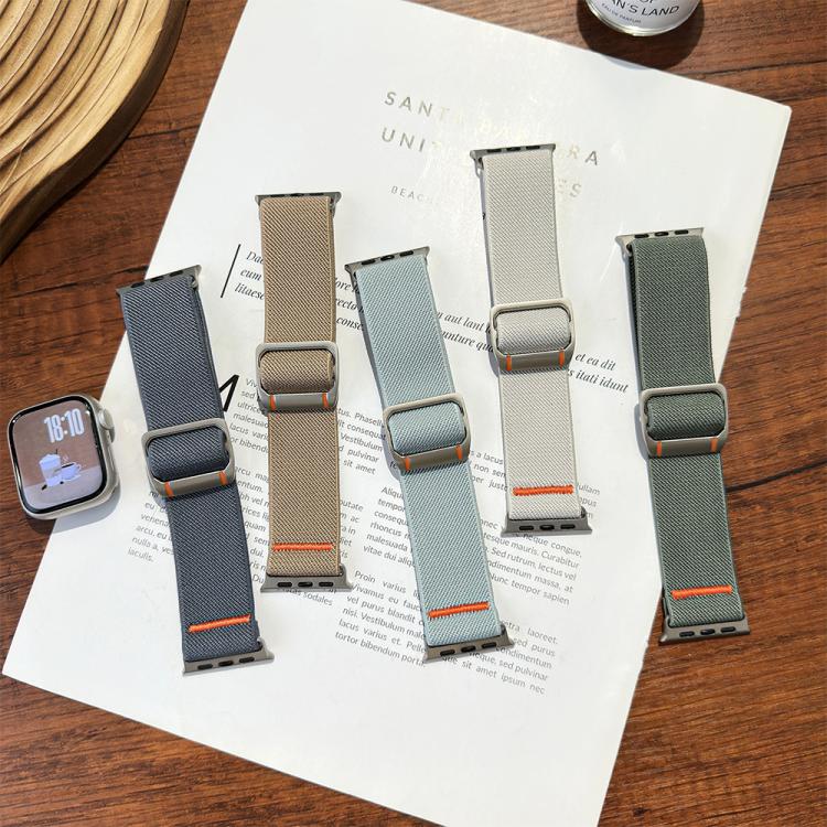 For Apple Watch 46mm / 49mm / 45mm / 44mm Watchman Mechanical Buckle Nylon Watch Band(Starlight) by bashfashion