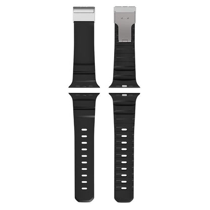 For Apple Watch 46mm / 49mm / 45mm / 44mm Magnetic Clasp Silicone Watch Band(Black) by bashfashion