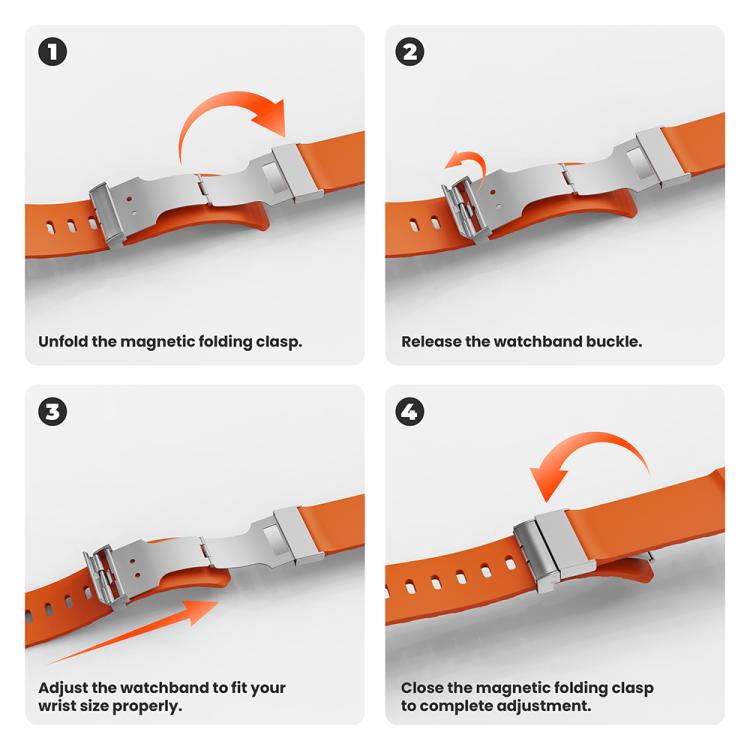 For Apple Watch 46mm / 49mm / 45mm / 44mm Magnetic Clasp Silicone Watch Band(Black) by bashfashion