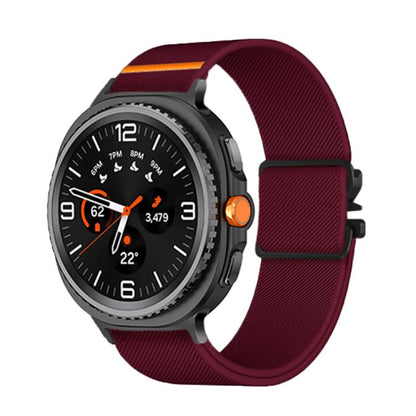 For Samsung Galaxy Watch8 / Watch8 Classic Parachute Buckle Stretch Nylon Watch Band(Wine Red) by bashfashion