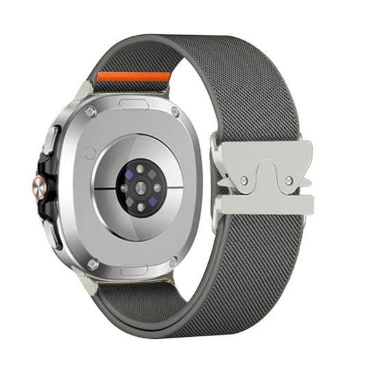 For Samsung Galaxy Watch8 / Watch8 Classic Parachute Buckle Stretch Nylon Watch Band(Dark Gray) by bashfashion