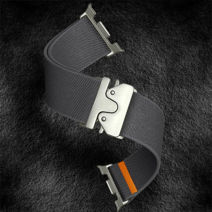 For Samsung Galaxy Watch8 / Watch8 Classic Parachute Buckle Stretch Nylon Watch Band(Dark Gray) by bashfashion