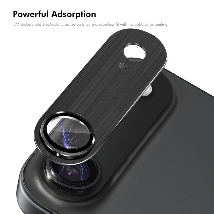 For iPhone Air ENKAY Anti-reflection Camera Lens Brushed Aluminium Alloy Tempered Glass Film(Black) by ENKAY